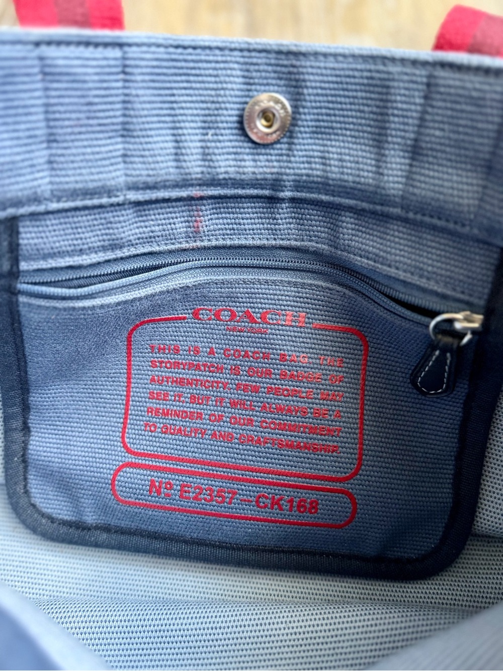 Coach Denim Tote - Picture 8 of 8